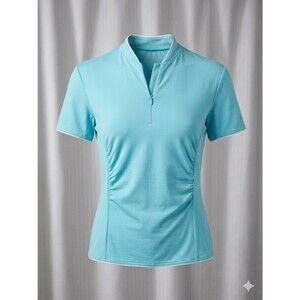 Gore Bike Wear Light Blue Cycling Shirt Women L Zip Pocket On Back